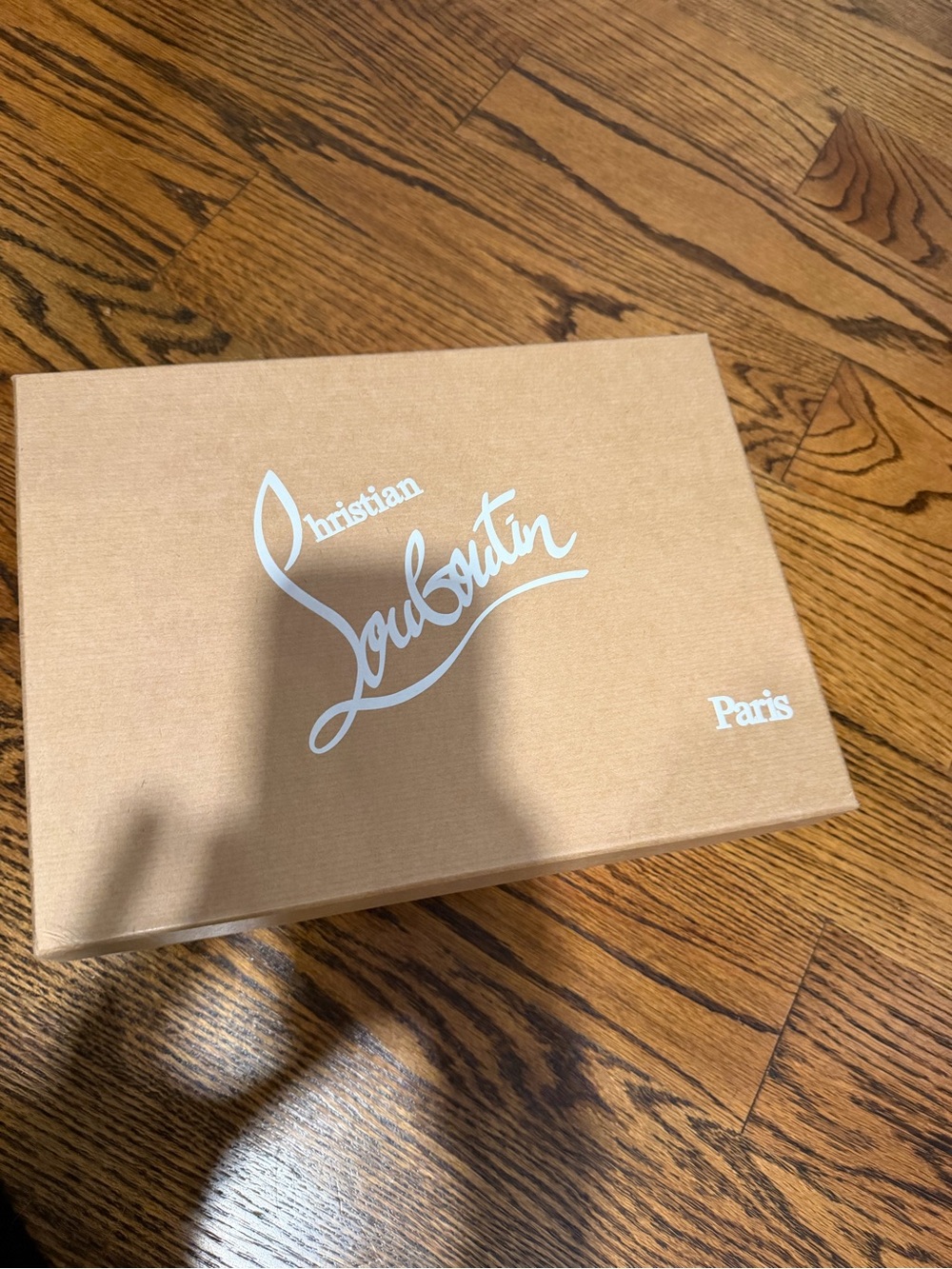 Christian Louboutin Tan Shoe Box with White Logo